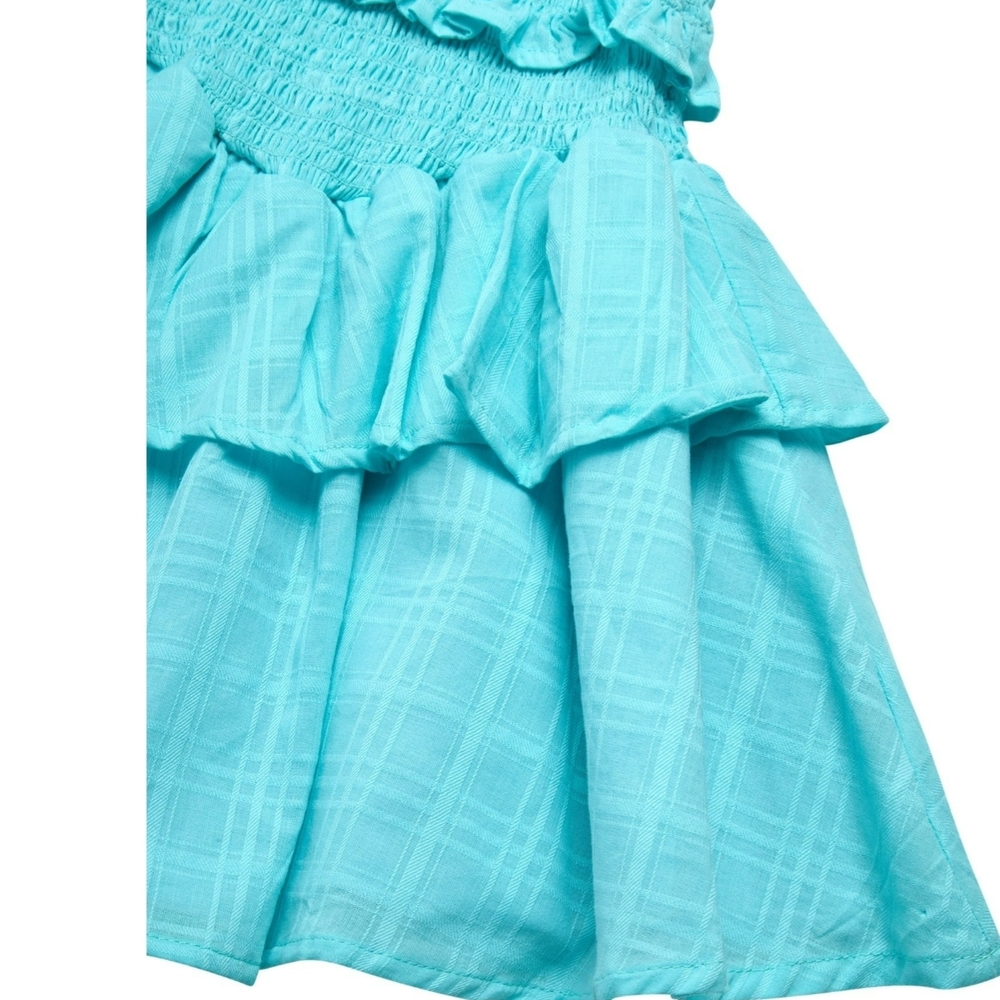 Turquoise Ruffle Dress - Picture 3 of 3